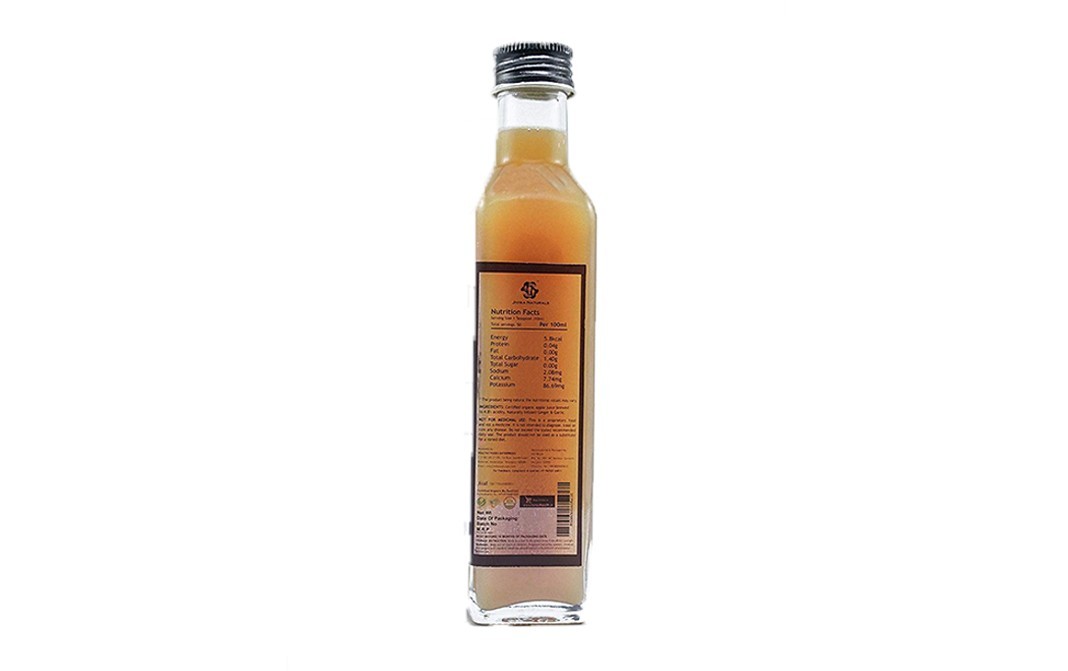 Jivika Naturals Organic Apple Cider Vinegar With the mother (Ginger & Garlic)   Plastic Bottle  250 millilitre